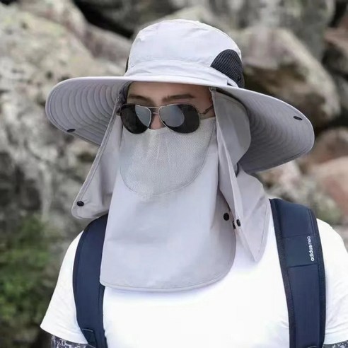 시그무드 자외선 차단 기능성 햇빛가리개 등산모자, 그레이, 1개