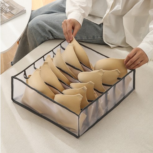 속옷 수납함 서랍식 양말 신기 넣다 브라 A 팬티 칸막이 여자 옷장 정리하다 가정용, 그레이 6칸