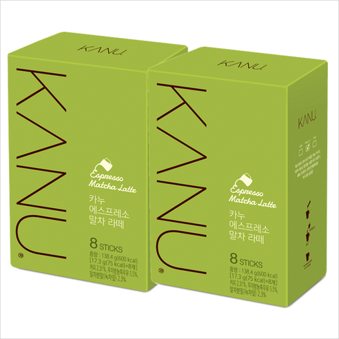 카누 말차 라떼 16개입, 17.3g, 8개입, 2개