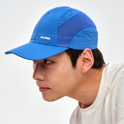 알파런 러닝 모자 메쉬 볼캡, 블루, 1개
