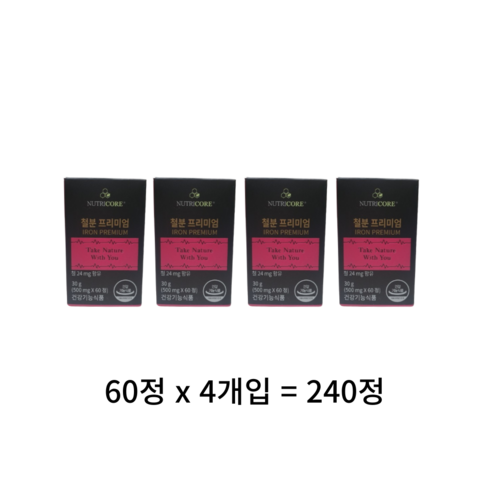 뉴트리코어 철분 프리미엄 30g, 60정, 5개