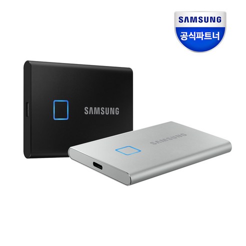 삼성전자 공식인증 포터블 외장 SSD T7 Touch 2TB 블랙/실버 MU-PC2T0K/WW 정품, 블랙, 1