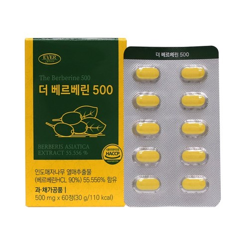 에버 더베르베린 500 인도매자나무열매 추출물 베르베린HCL 순도높은 500mg  하루 2정
