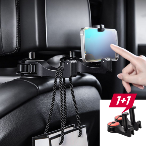 원바이원 스마트폰 거치 겸용 차량후크, 레드, 2개