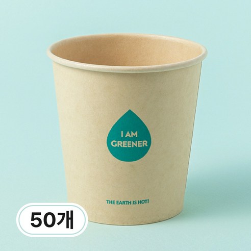 아이엠그리너 일회용 대나무 종이컵 10온스 350ml 50개, 1개