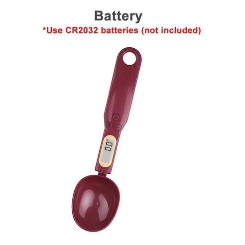 [ZL] 500g 디지털 측정 숟가락 LCD 디스플레이 주방 전자 음식 밀가루 규모 도구 0.1g/0.01oz 우유 커피 차에 대 한 정확한, WineRed(Battery), 러시아