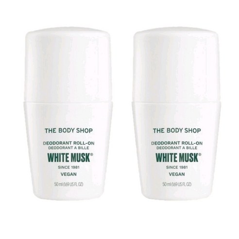 더바디샵 롤온 화이트머스크 데오드란트, 50ml, 2개
