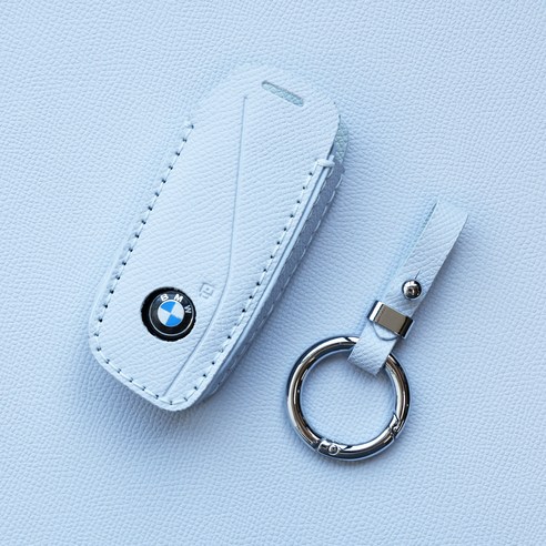 트니르 BMW 호환 스마트 키케이스 신형 천연 소가죽 맞춤 차키링 차키홀더 차량용품, BMW C타입, 스카이블루