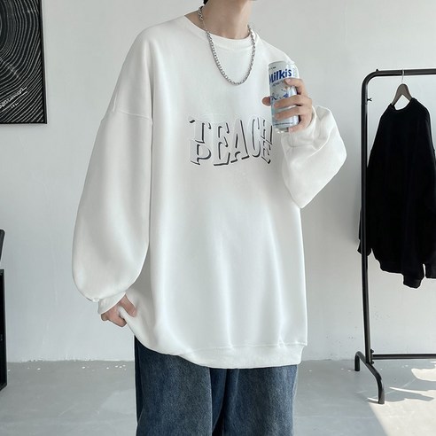 YANG 일본 패션 브랜드 라운드 넥 스웨터 남성 봄 가을 홍콩 스타일 잘 생긴 편지 인쇄 캐주얼 코트 간단한 코트
