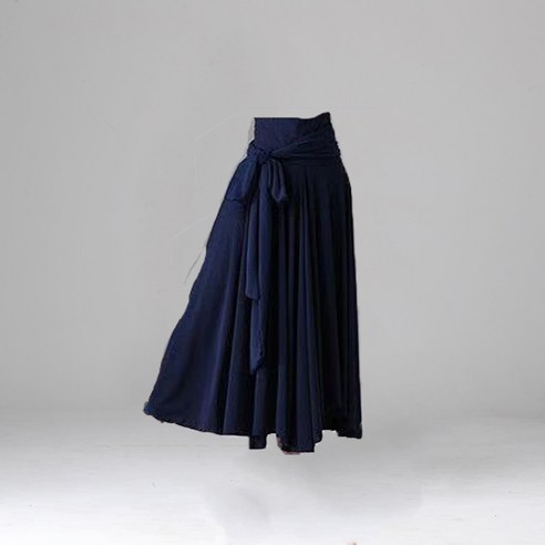 Sorfil 무용 연습 치마 티베트족 무용복 여자 스커트, 네이비(540), 치마 길이 55cm [키 115-125]