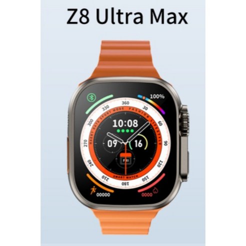 Zordai Z8 Ultra Max 조다이 Z8 워치 NFC 울트라 맥스 스마트워치 49mm 티타늄케이스 S8울트라, 실리콘+랜덤, Z8 Ultra Max 티타늄골드 오렌지스트랩