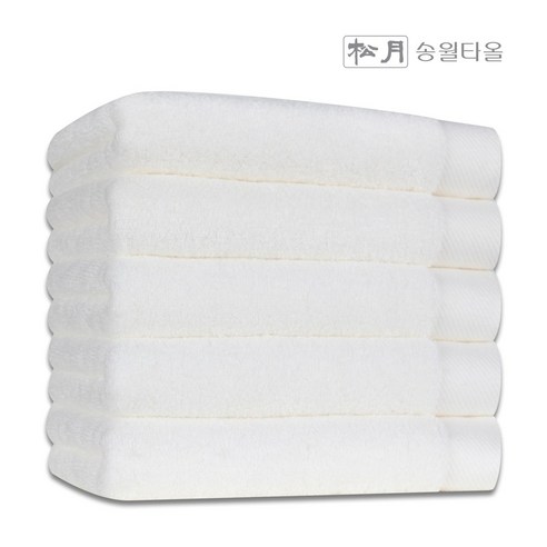 송월타올 프리미엄 고중량 호텔타월 190g, 5개, 화이트