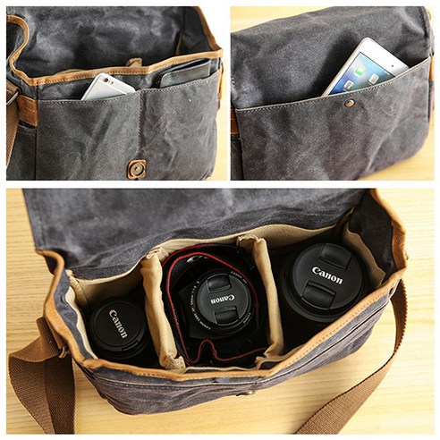 프로 사진작가를 위한 빈티지 스타일의 현대적 DSLR 미러리스 카메라 가방