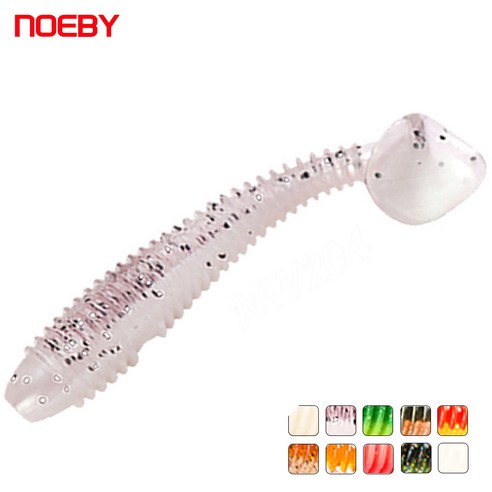 NOEBY 63mm 12piecs Double Color Soft Silicone Fishing Lure Bait Goods for Fishing S3102, 212