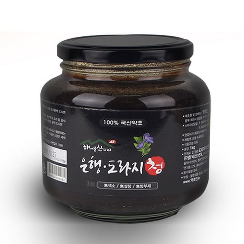 [파피샵]약초인 무설탕 은행도라지청 1kg [파피샵] 국산도라지 국산은행 도라지청