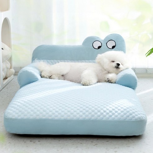 일상드림 강아지 고양이 쿨매트 대형 방석, 블루, 1개