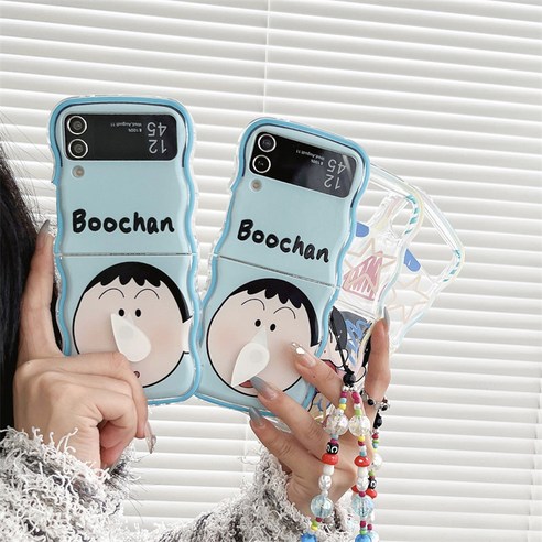 갤럭시 Z 플립 디바이스를 보호하고 개성을 표현하는 귀여운 짱구 스피너 케이스