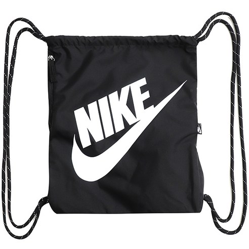 나이키 HERITAGE DRAWSTRING 신발 보조 가방 짐쌕, black+white, 1개