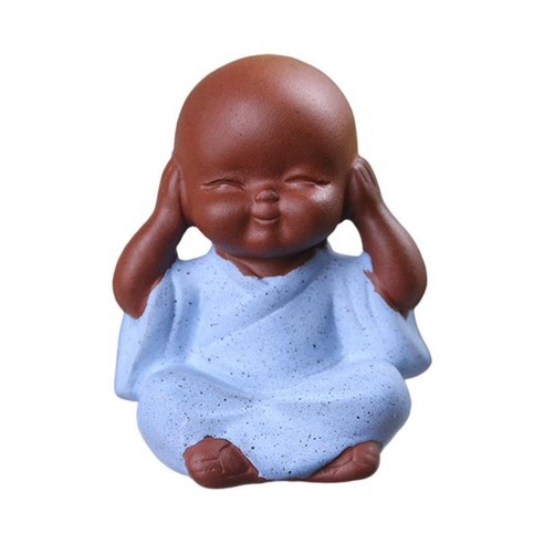 작은 수도사 입상 불상 가정을 위한 부처 장식품, 파란색, 수지