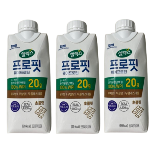 셀렉스 프로핏 웨이프로틴 드링크 초콜릿, 880ml, 36개