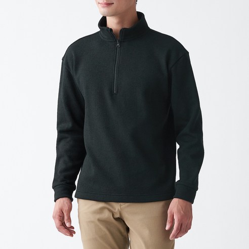 무인양품 MUJI 남성 니트 플리스 하프 집업 트레이너 ABJ06A0A