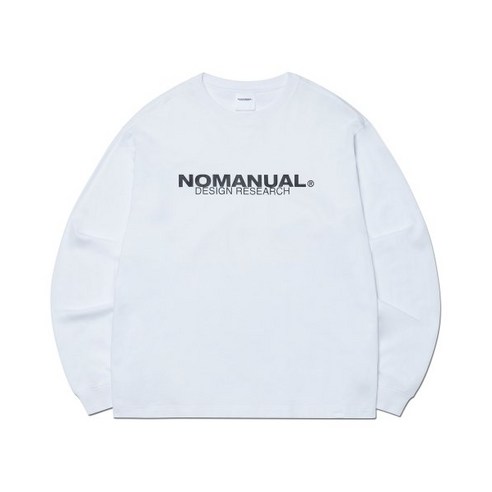 -100%정품 - 노매뉴얼 D.R 로고 LONG SLEEVE T-셔츠 - WHITE