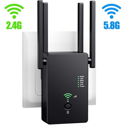 ANKRIC 유무선 인터넷 공유기 1200M 무선 라우터 2.4G5G 무선 라우터 신호 증폭기 AP 중계기 ACWIFI 향상 인터넷공유기, 검은 색
