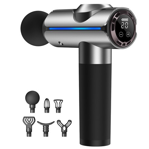 충전 전기 근막 총 휴대용 이완 근육 마사지, [화이트] 6 기어 + 4 마사지 헤드