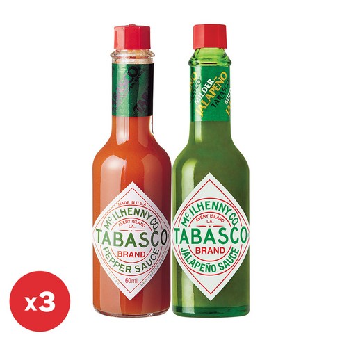 오뚜기 타바스코 핫소스 60ml 3개+할라피뇨 핫소스 60ml 3개(총 6개), 6개, 60ml