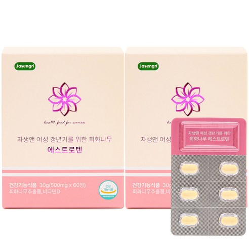자생앤 여성 갱년기 에스트로텐, 60정, 2개