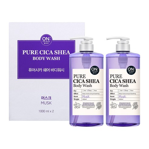 온더바디 퓨어시카 쉐어 바디워시 머스크향 1000ml X2개입, 단품