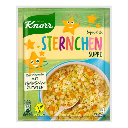 Knorr Suppenliebe Sternchen Suppe Star Noodle Soup 84g, 1개