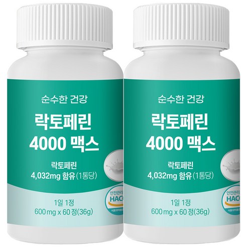 순수한건강 락토페린 4000 맥스 고함량 4032mg, 1개, 60정