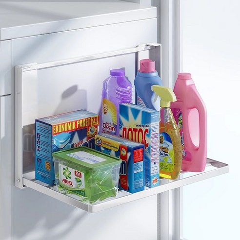 [강력형]마그네틱 접이식 미니 빨래 건조대 튼튼한 자석 부착 선반 캠핑 냉장고 세탁기 세탁실 무타공 선반 빨래걸이, 화이트