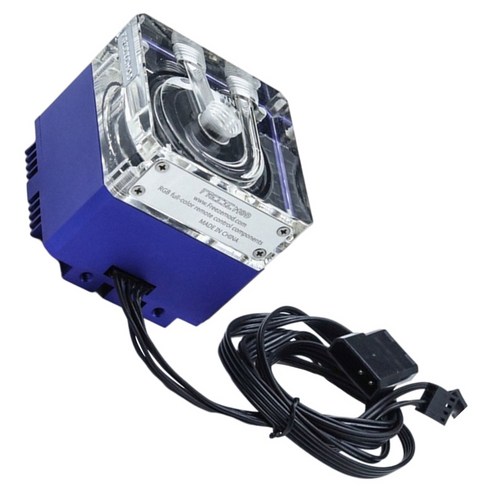 Pu-Gcdca1 RGB 펌프 저수지 콤보 내부 부품 RGB 조명 전자 CPU 컴퓨터 수냉식 시스템용 수냉식 펌프, 65x65x61mm, 파란색, 금속