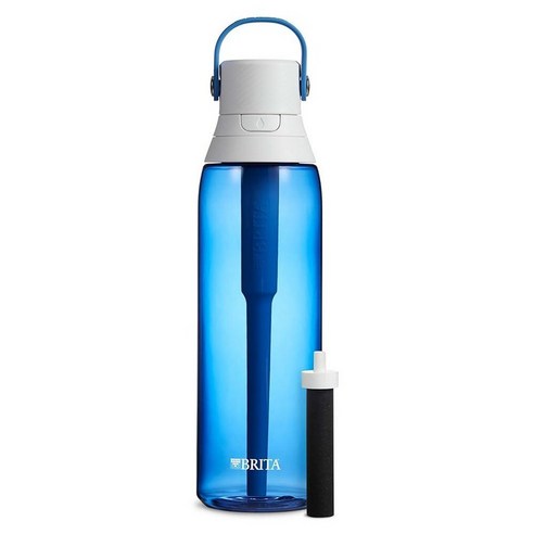 Brita 플라스틱 워터 필터 물병 씨 글래스 768.9ml, 26 oz, 사파이어, 사파이어