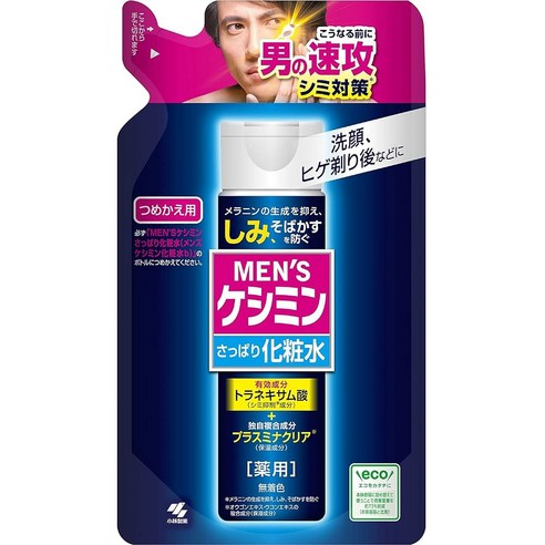케시민 고바야시 남자화장수 기미 주근깨 대책에 남성 트라넥삼산 배합 의약외품 리필용 140ml, 2 x Refills, 1개