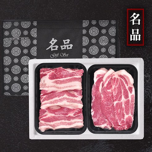 한돈 선물세트(삼겹+목살) / 한우 선물세트(불고기+양지), 한돈 총800g (삼겹400g+목살400g)