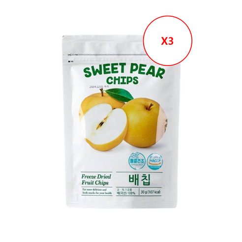 SWEET PEAR CHIPS 동결건조 국산 배칩, 3개, 30g