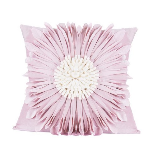 3D 태양 꽃 질감 던지기 베개 커버 간단한 장식 꽃 베개 케이스 가정 장식을위한 현대적인 미니멀리스트 쿠션, 분홍, {"수건소재":"더치 플리스"}