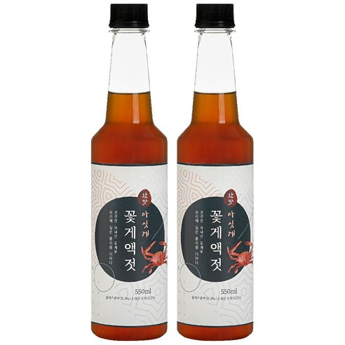 국내산 프리미엄 꽃게 꽃게액젓 천연 조미료 파김치 액젓 550ml, 2개