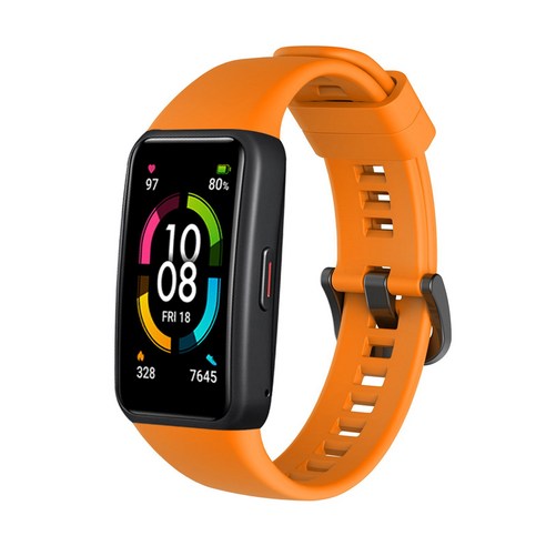 dodocool Honor Band 6 실리콘 교체 스트랩, 주황색, 견장