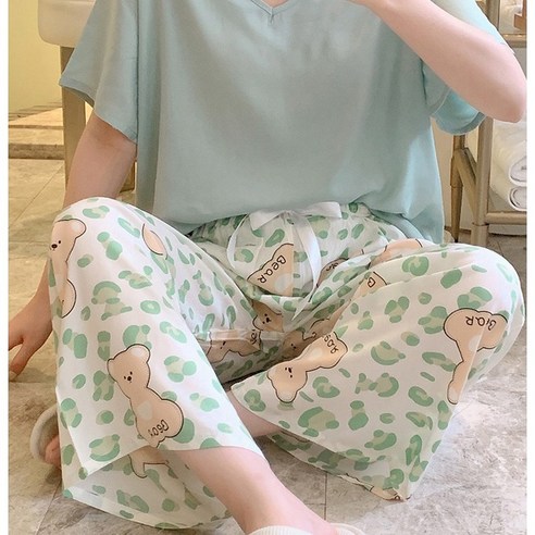 여름을 시원하게 감싸는 자유로움, 바바 살랑살랑 냉감 인견 와이드팬츠 인견잠옷바지