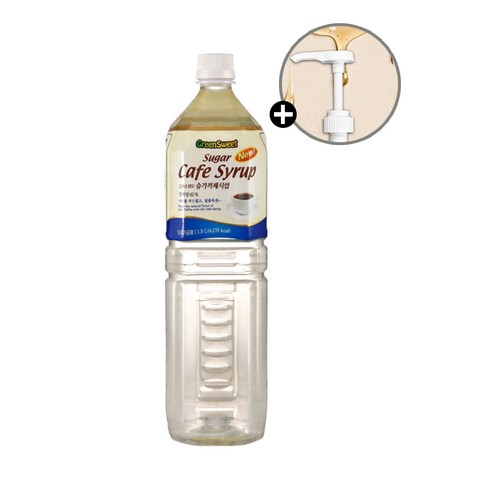 청정원 대상 그린스위트 카페시럽 화이트 1.5L + 펌프 카페시럽 슈가시럽 시럽펌프, 4개