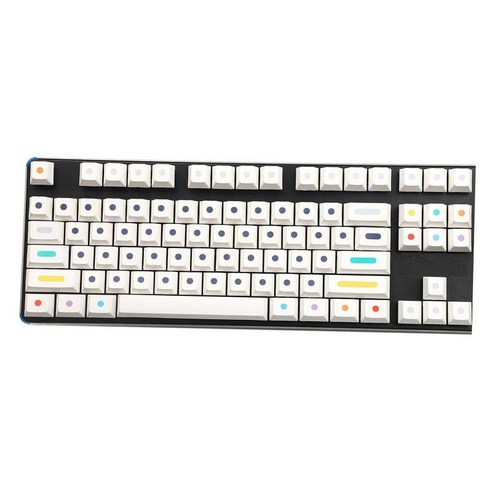 108 키 PBT XDA DSA 열 승화 프로세스 체리 MX RGB 스위치용 기계식 키, 검정, 흰색, 13 x 6.7 x 1.6 인치