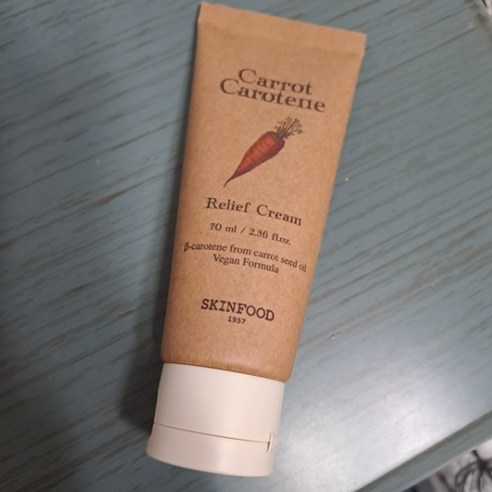 본사정품)[인기상품] 스킨푸드 캐롯 카로틴 릴리프 크림 70ml_당근크림 스킨푸드캐롯카로틴카밍워터패드 스킨푸드캐롯 스킨푸드당근패드, 70ml, 4개