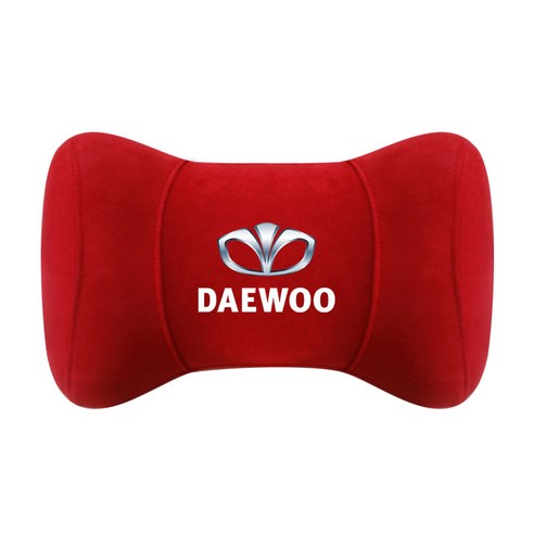 대우 디어 스킨 자동차 머리 받침 머리 받침 목 베개에 적합, 레드