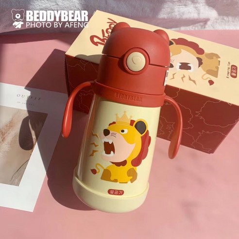 ZZJJC 아이디어 보온병 아이디어 텀블러 아웃도어 보온병, 사자, 200-400ML