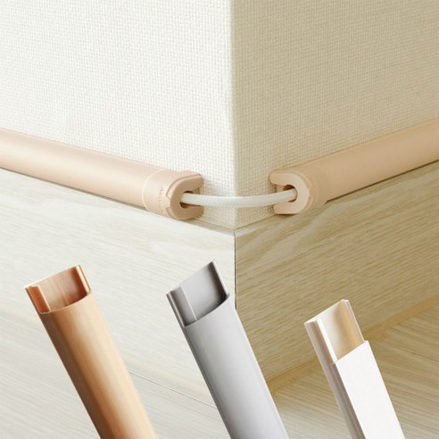 전선몰딩 사각 알루미늄 PVC 바닥 몰드 쫄대 케이블 선정리, 08.5747_사각 흰색(중)2개입, 1개