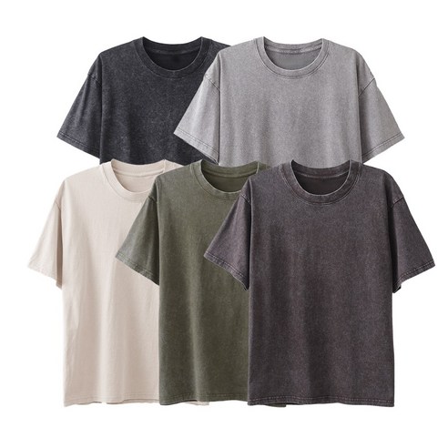 피그먼트 워싱 20수 반팔티셔츠 남녀공용 데일리 면티 S~5XL